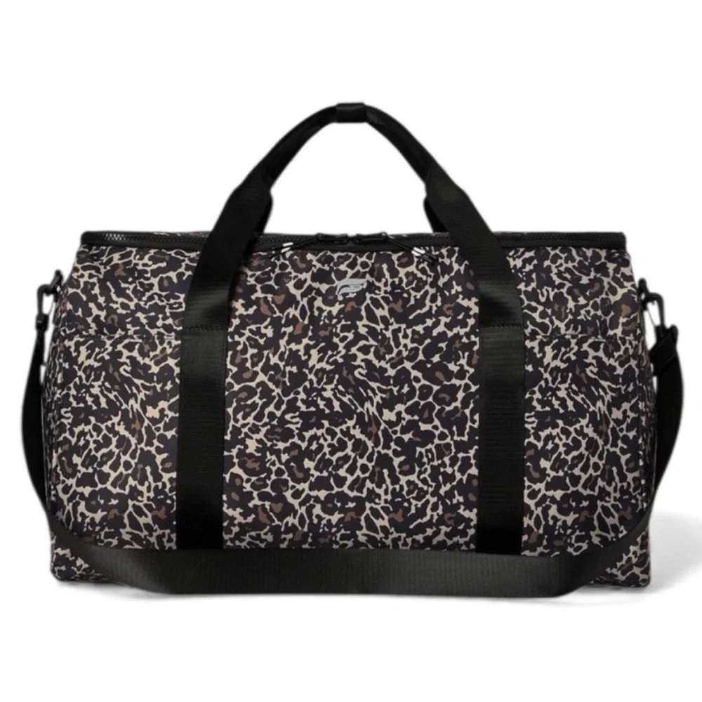 FABLETICS The Convertible Travel BagBrutalist Khaki Lisa Leo Animal Print NEW - Picture 1 of 12